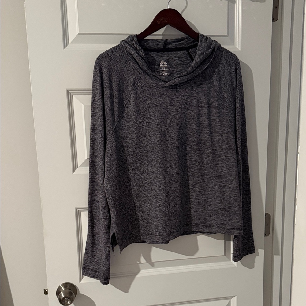 RBX Heather Gray Women's Lightweight Long Sleeve Hoodie Shirt